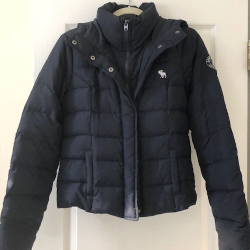 Abercrombie & Fitch Women's Down Jacket NAVY M